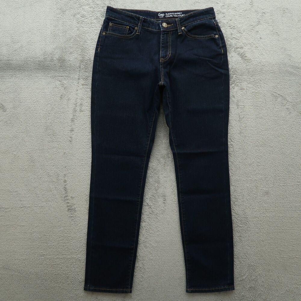 Gap 1969 Jeans Women's Size 4/27S Blue Mid-Rise Always Skinny Denim 28" Inseam